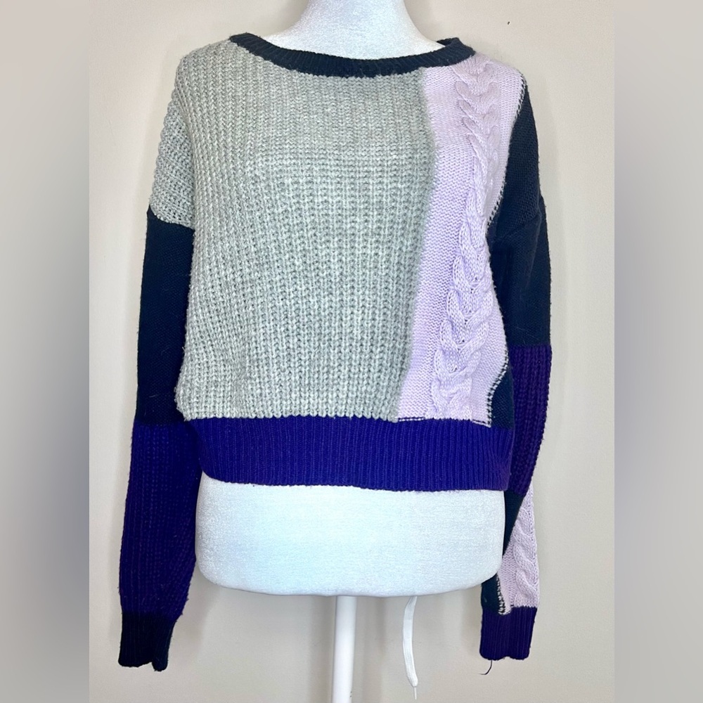 Ten Sixty Sherman Patchwork Cable Knit Sweater | … - image 3